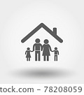 Family icon. Silhouette. Vector illustration. Flat design style. 78208059