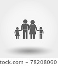 Family icon. Silhouette. Vector illustration. Flat design style. 78208060