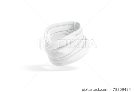 blank white folded neck gaiter mockup, half-turned view, no gravity 78209454