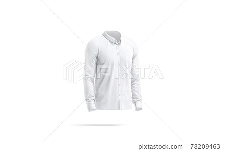 Blank white classic shirt mockup, side view 78209463