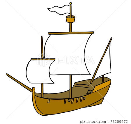 一艘帆船的插圖 78209472