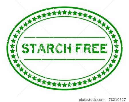 Grunge green starch free word oval rubber seal stamp on white background 78210527