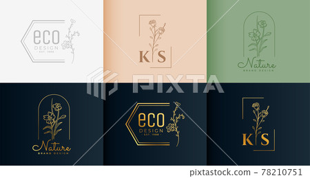 minimal logotype collection in floral style minimal logotype collection in floral style 78210751