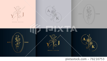 minimal flower floral logo monogram set minimal flower floral logo monogram set 78210753