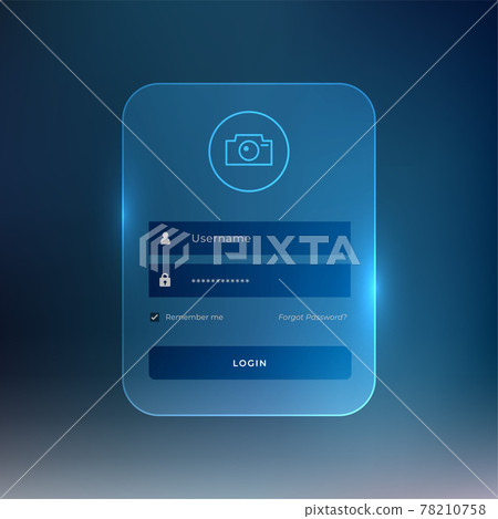 login page template in glass style 78210758