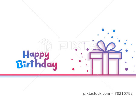happy birthday card with giftbox 78210792