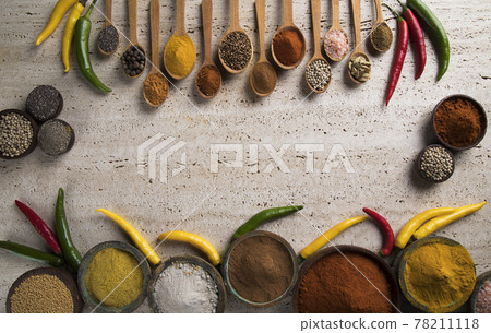 Aromatic spices and Still Life, Space for your text background 78211118
