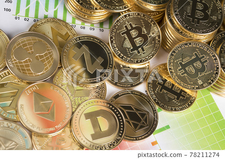 Bitcoin, litecoin, etherium coins close up, Virtual money background Bitcoin, litecoin, etherium coins close up, Virtual money background 78211274