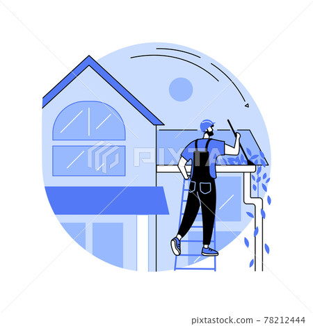 Gutter cleaning abstract concept vector illustration. Gutter cleaning abstract concept vector illustration. 78212444