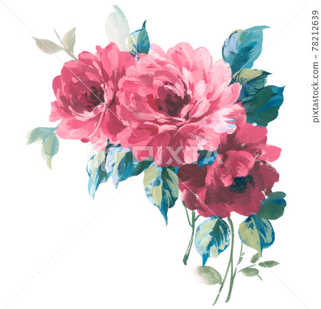  色彩豐富的花卉素材組合和設計元素 78212639