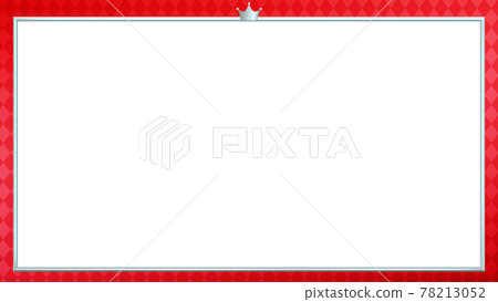紅色格子背景上帶銀框和銀冠的屏幕框 紅色格子背景上帶銀框和銀冠的屏幕框 78213052