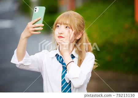 Blonde high school girl 78213130