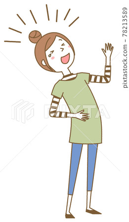 Young woman mom laughing 78213589