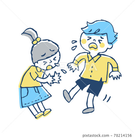 兩個孩子打噴嚏 78214156