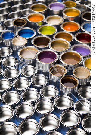 Colours paint can Rainbow colors background Colours paint can Rainbow colors background 78214448
