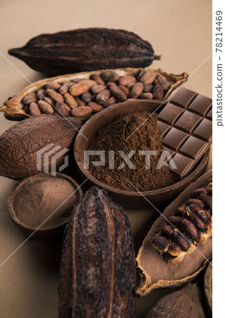 Chocolate sweet, cocoa and food dessert background 78214469