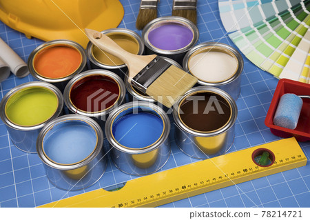 Paint cans color palette and Rainbow colors 78214721