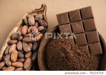 Bar Of Chocolate, Cocoa Beans 78214758
