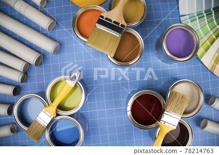 Paint cans color palette and Rainbow colors 78214763