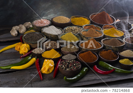 Wooden bowl spice and smoke Wooden bowl spice and smoke 78214868