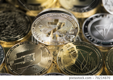 Cryptocurrency concept. Litecoin, etherium,bitcoin virtual currency background 78214870