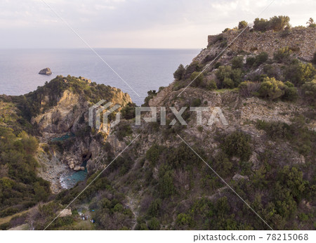 The beautiful Aerial view of ancient city Antiochia ad Cragum near Gazipasa, Antalya, Turkey 78215068