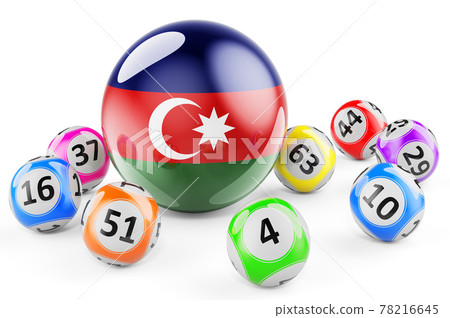 Lotto balls with Azerbaijani flag. Lottery in Azerbaijan concept, 3D rendering Lotto balls with Azerbaijani flag. Lottery in Azerbaijan concept, 3D rendering 78216645
