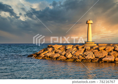 Ayia Napa lighthouse at sunset, Cyprus. 78216767