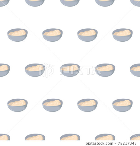 Hand drawn seamless pattern with mayonnaise in bowl for background design. 78217345