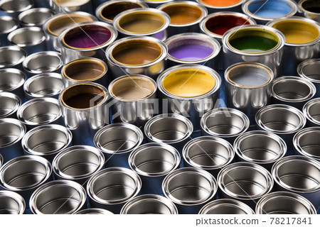 Background from multi color cans of paint Background from multi color cans of paint 78217841
