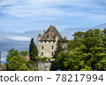 the castle of Yvoire is built on a point overlooking Lake Geneva, France	 78217994