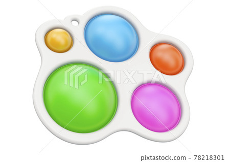 Simple dimple, fidget sensory stress bubble toy. 3D rendering 78218301