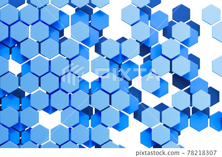 Abstract background from blue hexagons. 3D rendering 78218307