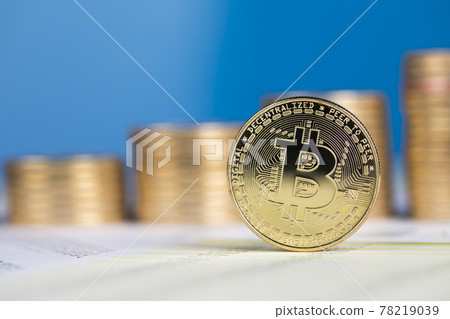Virtual cryptocurrency concept, Bitcoin gold coin Virtual cryptocurrency concept, Bitcoin gold coin 78219039