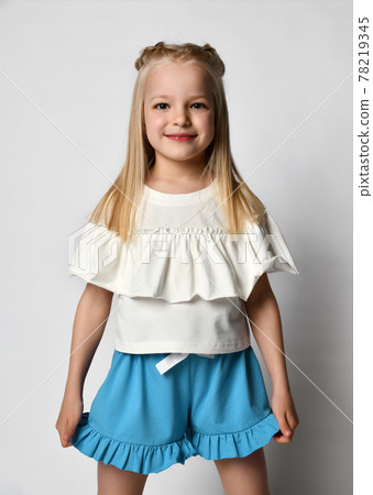 Portrait of a stylish little girl in summer Portrait of a stylish little girl in summer 78219345