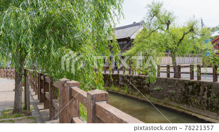 Japanese tourist attraction. Sawara, Katori City, Chiba Prefecture. Landscape of willow trees and waterways. 78221357