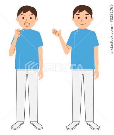 男護士或護理人員(全身)插圖集 男護士或護理人員(全身)插圖集 78221769