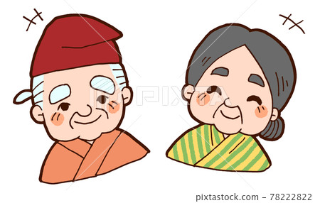 Illustration of a gentle grandfather and grandmother in old tales 1 Illustration of a gentle grandfather and grandmother in old tales 1 78222822