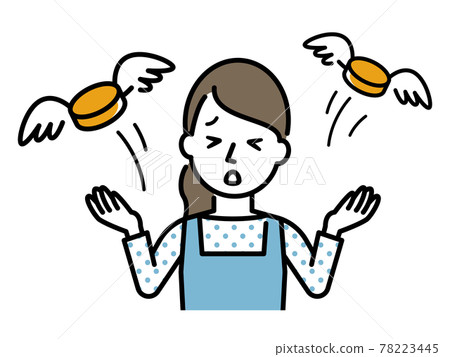Illustration of a housewife who lost money Illustration of a housewife who lost money 78223445