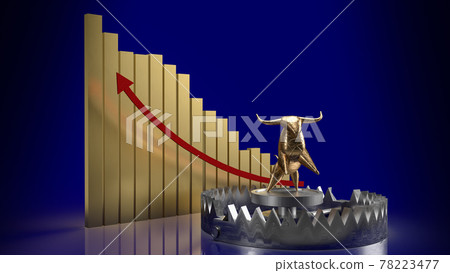 gold bull in trap and chart arrow up for business concept 3d rendering gold bull in trap and chart arrow up for business concept 3d rendering 78223477