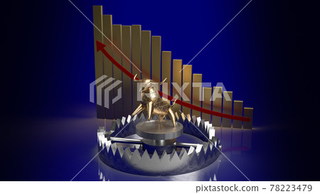 gold bull in trap and chart arrow up for business concept 3d rendering gold bull in trap and chart arrow up for business concept 3d rendering 78223479