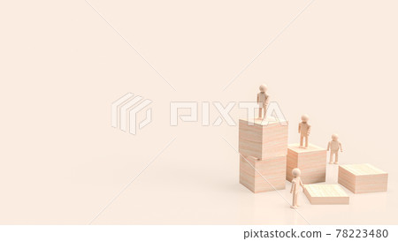 wood cube and figure for abstract or business concept 3d rendering wood cube and figure for abstract or business concept 3d rendering 78223480