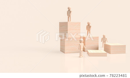 wood cube and figure for abstract or business concept 3d rendering wood cube and figure for abstract or business concept 3d rendering 78223481