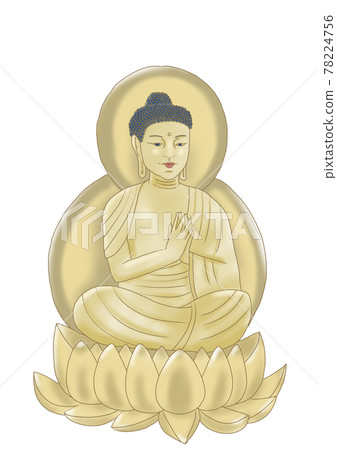 釋迦如來坐像白色背景 78224756
