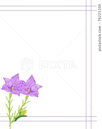 Handwritten modern frame of watercolor bellflower Handwritten modern frame of watercolor bellflower 78225109