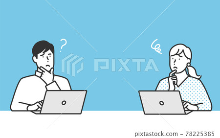 Illustration material of business person working in remote work Illustration material of business person working in remote work 78225385