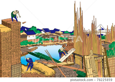 Katsushika Hokusai 圖像 Honjo Tatekawa 明亮版本白色背景 Katsushika Hokusai 圖像 Honjo Tatekawa 明亮版本白色背景 78225859