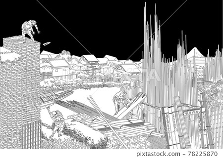 Katsushika Hokusai image Honsho Tatekawa line black background Katsushika Hokusai image Honsho Tatekawa line black background 78225870