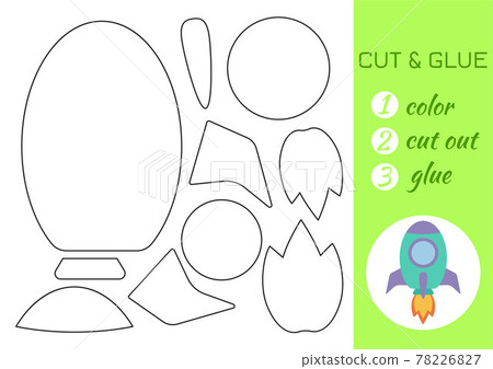 Color, cut and glue paper green helicopter. Cut... - Stock Illustration ...