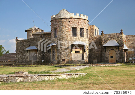 Abandoned Castle With Blue Sky in Rural Texas Abandoned Castle With Blue Sky in Rural Texas 78226975